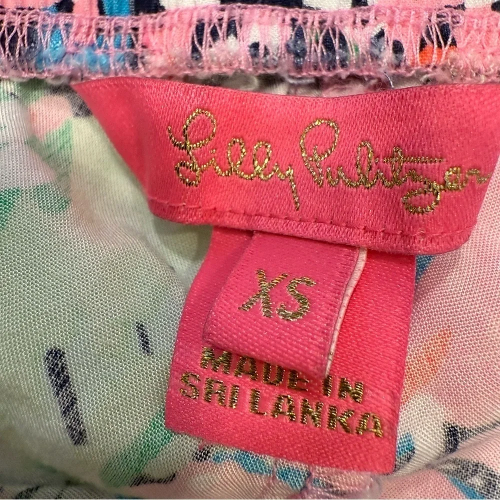 Lilly Pulitzer Katia 5” Short High Tide Navy Tall Order Engineered Sz XS